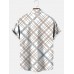 Scottish Plaid Print Casual Short Sleeve Shirt