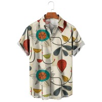 Men's Mid 1950s Modern Print Short Sleeve Shirt
