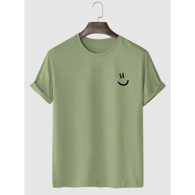 Men's Cartoon Smiley Casual Short Sleeve T-Shirt